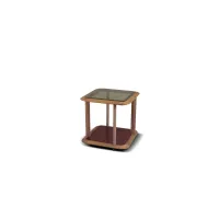 Picture Solid walnut coffee table, glass or marble top 60x60cm - Ulivi Salotti