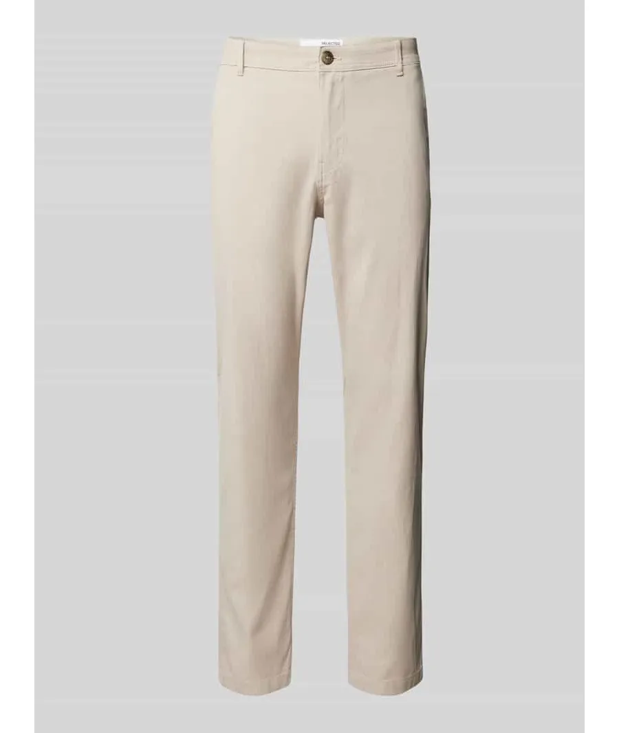 obrazek 1 Spodnie materiałowe o kroju slim fit z fakturowanym wzorem model ‘LUTON’