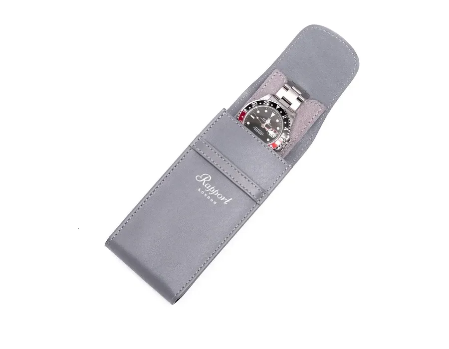 obrazek 1 Szare skórzane etui Hyde Park na zegarek