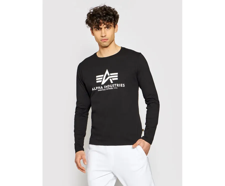 obrazek 1 Alpha Industries Longsleeve Basic T-Ls 100510 Czarny Standard Fit