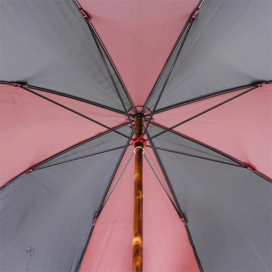 obrazek 5 Stylowy czarno czerwony parasol męski z rączką z kasztanowca - Pasotti
