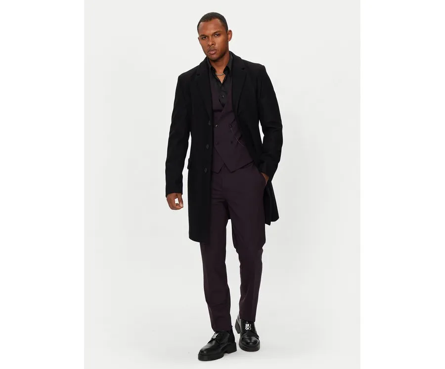 obrazek 1 Hugo Płaszcz wełniany Migor 2441 50528793 Czarny Slim Fit HUGO