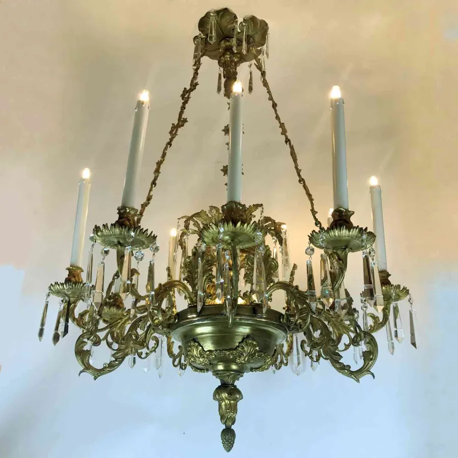 obrazek 9 Vintage - pozłacany żyrandol na 9 świateł