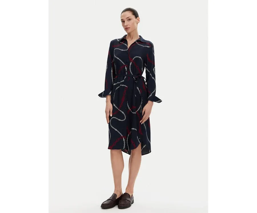 obrazek 1 Tommy Hilfiger Sukienka koszulowa WW0WW44665 Granatowy Regular Fit