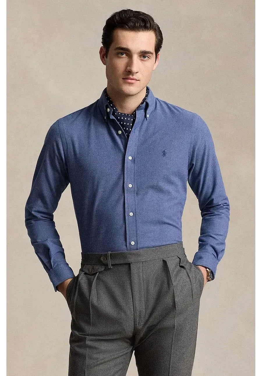 obrazek 1 Polo Ralph Lauren koszula męska kolor niebieski slim z kołnierzykiem button-down 710953354