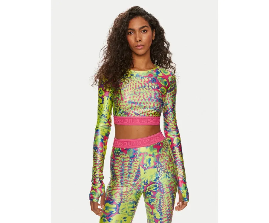 obrazek 1 Versace Jeans Couture Bluzka 76HAH218 Kolorowy Slim Fit