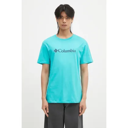 Zdjęcie Columbia t-shirt męski kolor turkusowy z nadrukiem 1680053.SS23-112