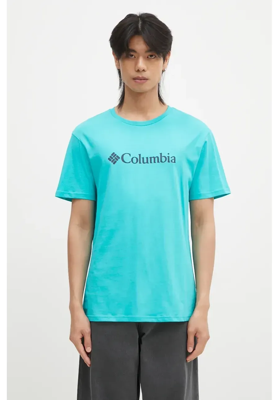 obrazek 1 Columbia t-shirt męski kolor turkusowy z nadrukiem 1680053.SS23-112