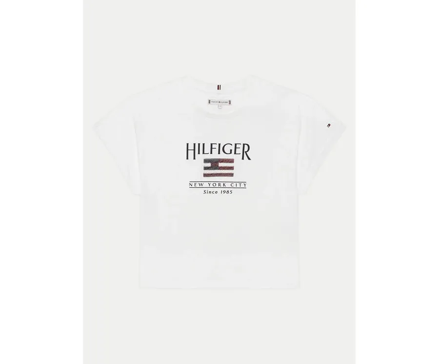 obrazek 1 Tommy Hilfiger T-Shirt KG0KG08525 D Biały Regular Fit