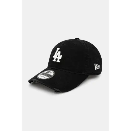 Zdjęcie New Era czapka z daszkiem bawełniana Distressed 920 LA kolor czarny z aplikacją 60595229