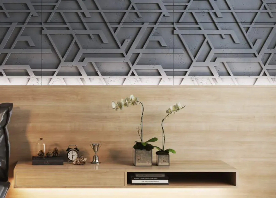 obrazek 1 120x60 cm VT - PB27 (S96 ciemny szary) Kor - panel dekor 3D beton architektoniczny