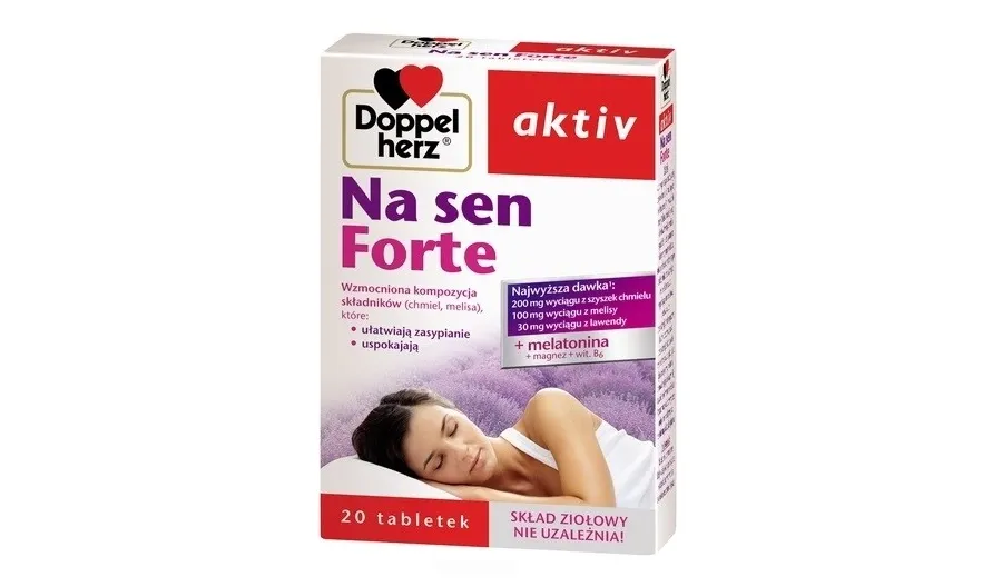 obrazek 1 Doppelherz Aktiv Na Sen Forte, Suplement diety poprawiający jakość snu, Tabletki DOPPELHERZ