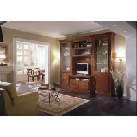 Zdjęcie Włoski antyczny regał z drewna wiśniowego do luksusowego salonu