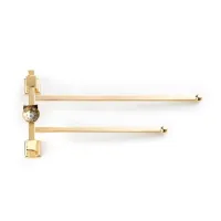 Picture Luxurious 24K gold double towel rail with cast enameled brass owl - Il Paralume Marina