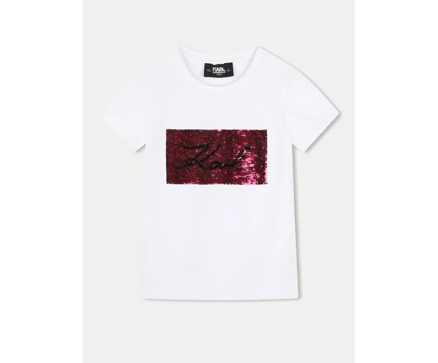 obrazek 1 Karl Lagerfeld Kids T-Shirt Z30210 S Biały Regular Fit
