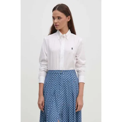 Zdjęcie Polo Ralph Lauren koszula damska kolor biały regular z kołnierzykiem klasycznym 211941509