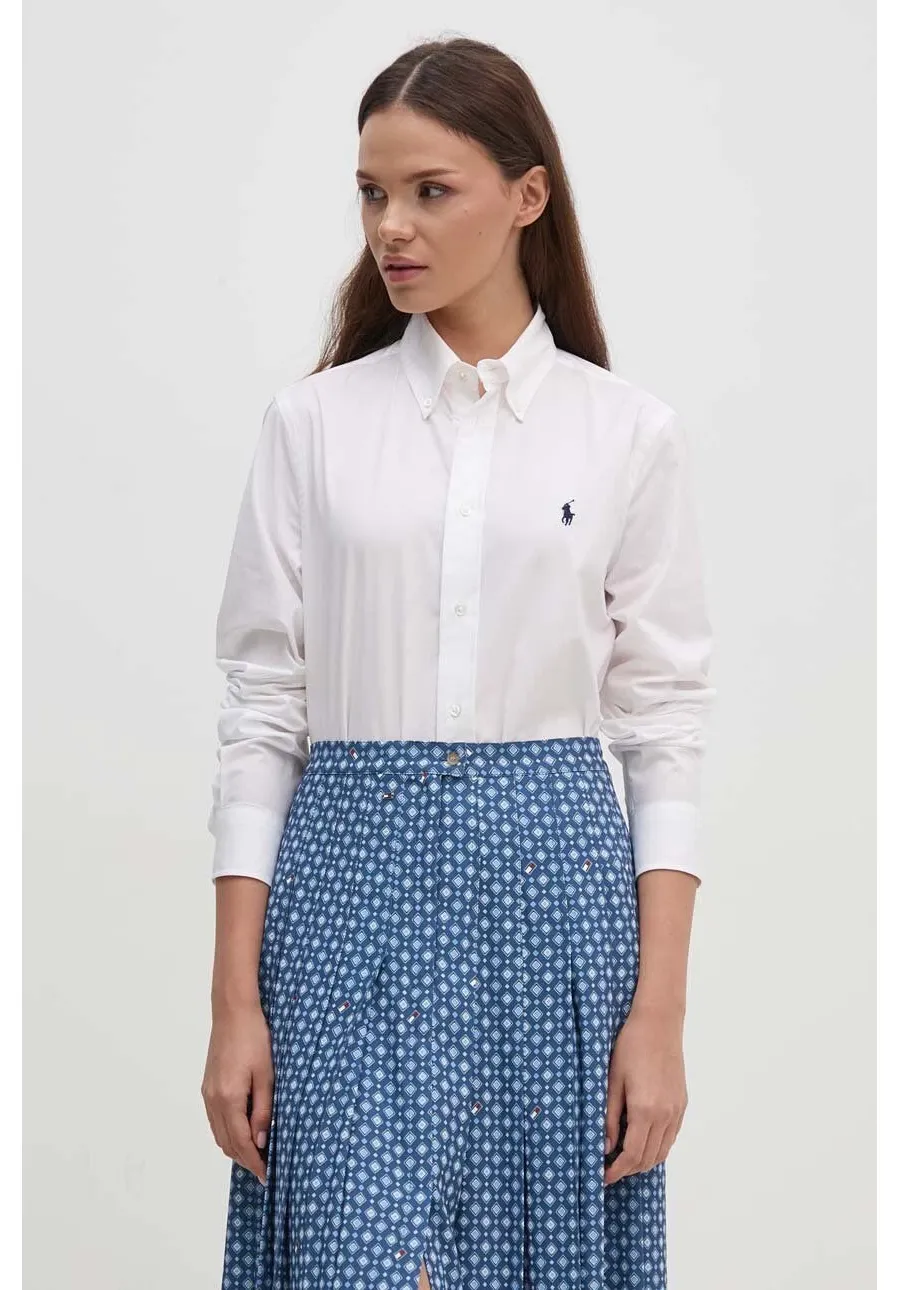 obrazek 1 Polo Ralph Lauren koszula damska kolor biały regular z kołnierzykiem klasycznym 211941509