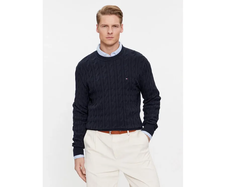 obrazek 1 Tommy Hilfiger Sweter MW0MW33132 Granatowy Relaxed Fit