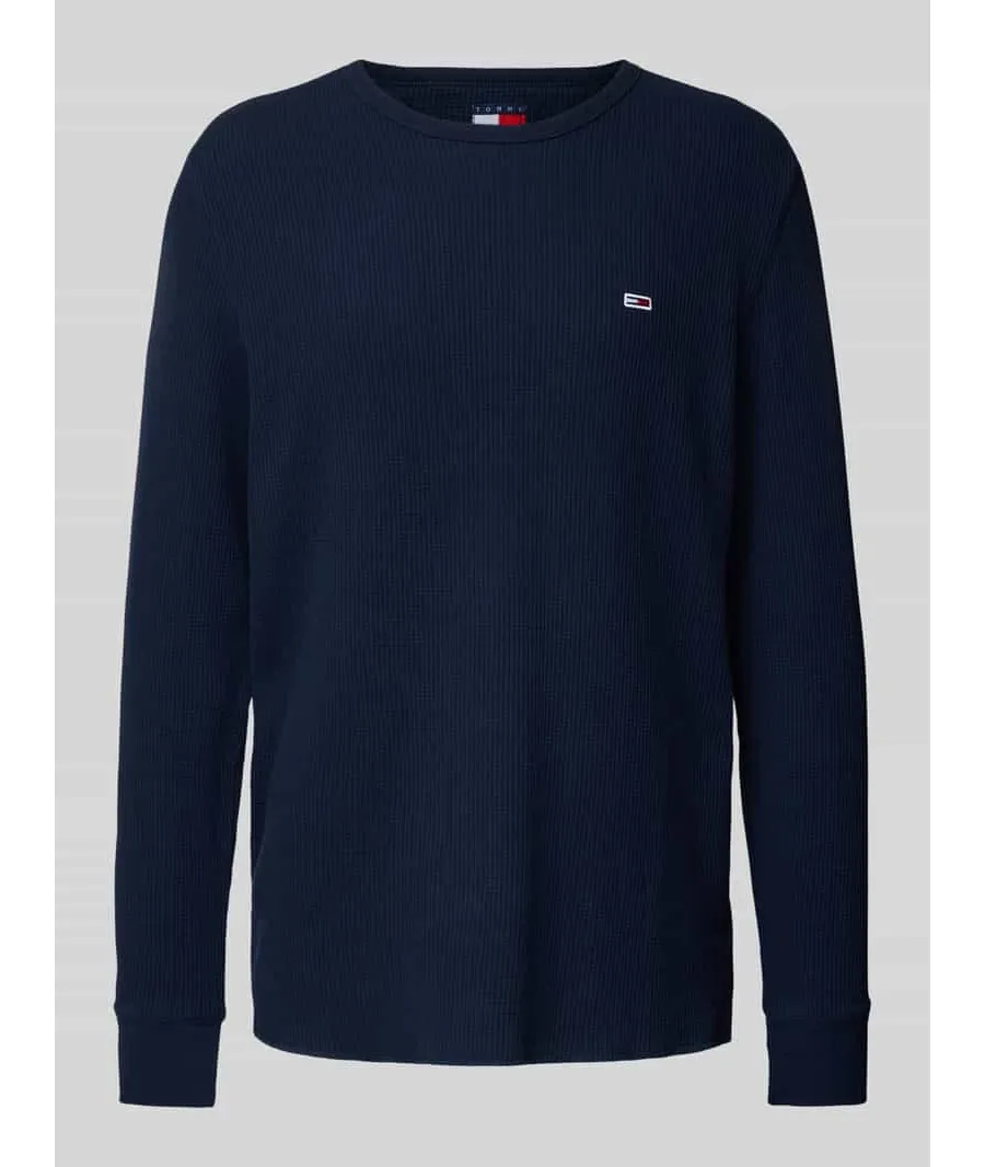 obrazek 1 Bluzka o kroju slim fit z długim rękawem i wyhaftowanym logo