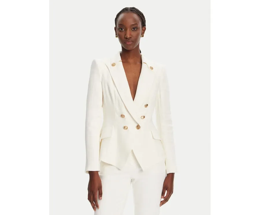 obrazek 1 Elisabetta Franchi Marynarka GI-162-52E2-V760 Biały Regular Fit