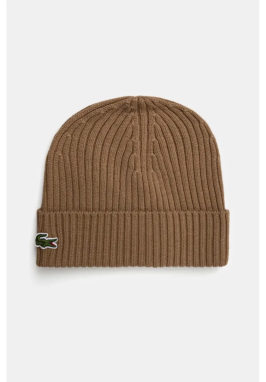 obrazek 1 Lacoste czapka wełniana kolor zielony z cienkiej dzianiny wełniana RB0001