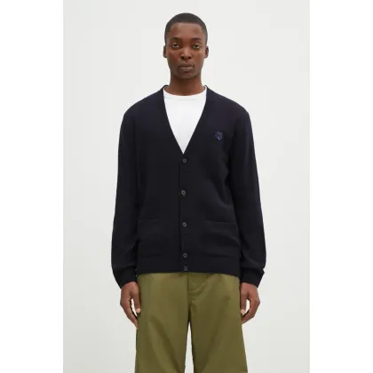 Zdjęcie Maison Kitsuné kardigan wełniany Bold Fox Head Patch kolor granatowy NM00506KT1006