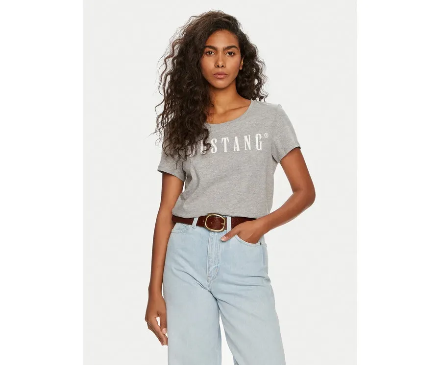 obrazek 1 Mustang T-Shirt Alma 1013933 Szary Regular Fit