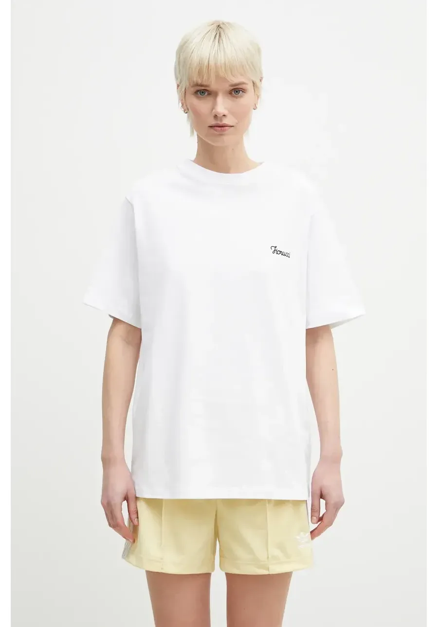 obrazek 1 Fiorucci t-shirt bawełniany Logo Print Regular Fit damski kolor biały U02SPTSH323CJ01WH05