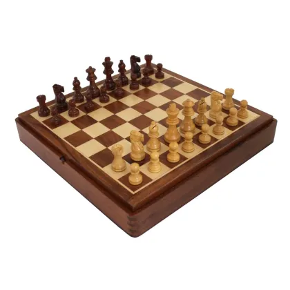 Zdjęcie Włoski komplet gier planszowych z drewna - szachy, warcaby i backgammon