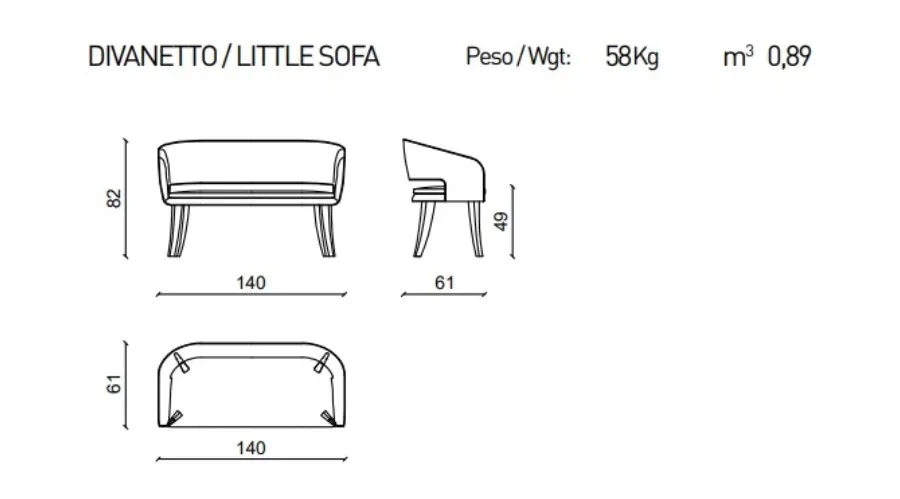obrazek 3 Włoska, piękna mała sofa najwyższej jakości - Ulivi Salotti