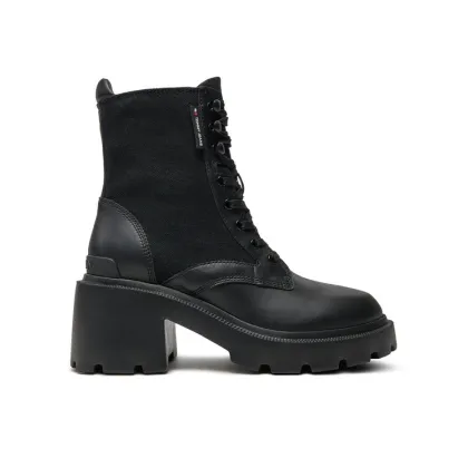 Zdjęcie Tommy Jeans Botki Tjw Mid Heel Boot Mix Media EN0EN02556 Czarny
