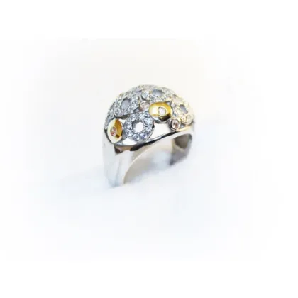 Zdjęcie Elegancki pierścionek ze srebra i złota - Astorga