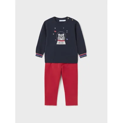 Zdjęcie Mayoral Komplet sweter i spodnie materiałowe 2.544 Czerwony Regular Fit