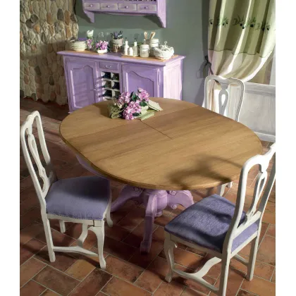 Zdjęcie Włoski okrągły stół z dębowym blatem z wewnętrznym przedłużeniem - Interiors Italia
