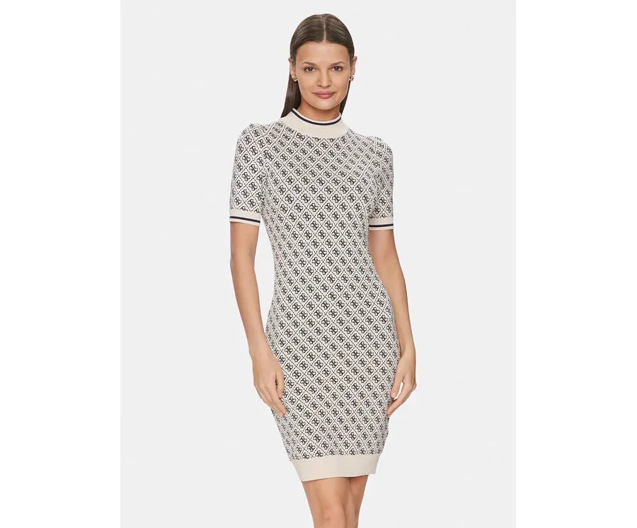 obrazek 1 Guess Sukienka codzienna W3YK39 Z37K0 Écru Bodycon Fit