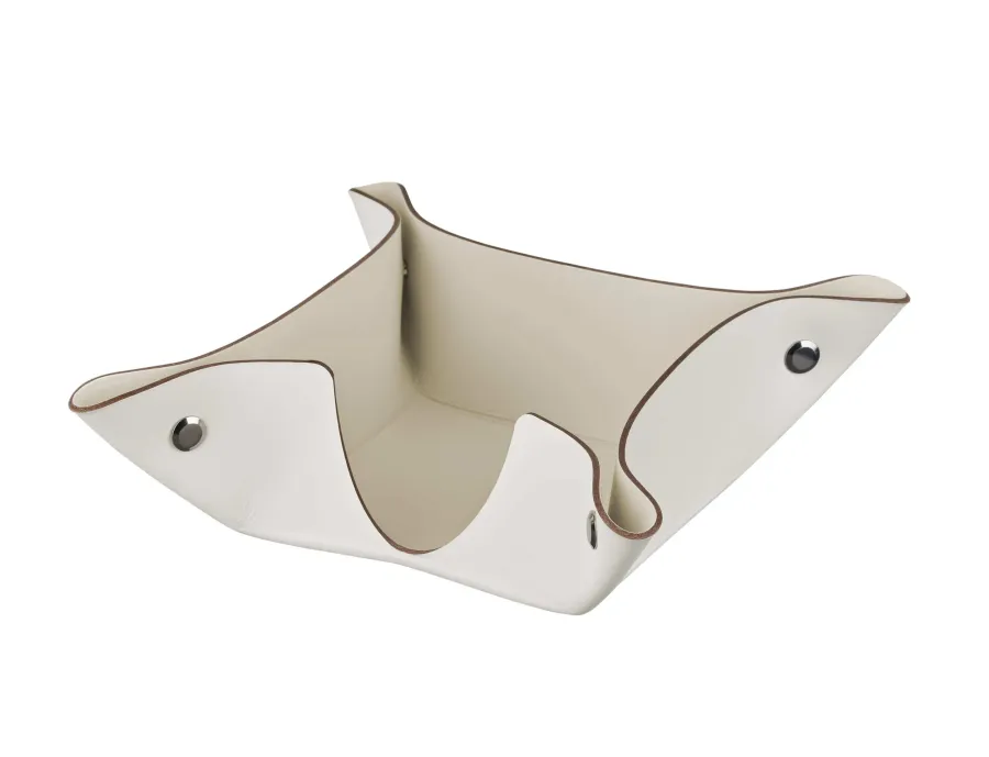 obrazek 1 Biały skórzany pojemnik na bloczek papieru