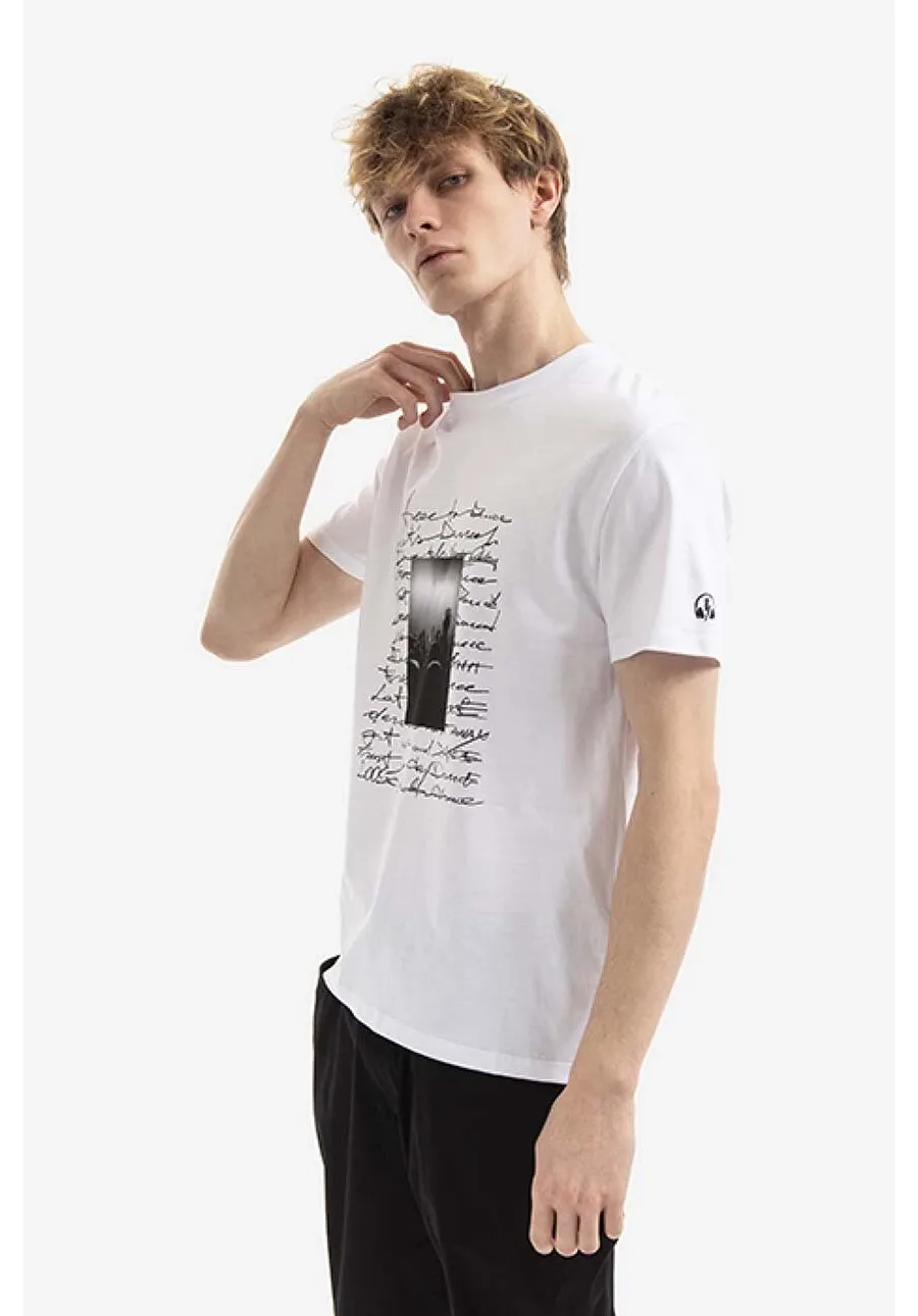 obrazek 1 Neil Barett t-shirt bawełniany Festival kolor biały z nadrukiem BJT063S.S544S.3154-White