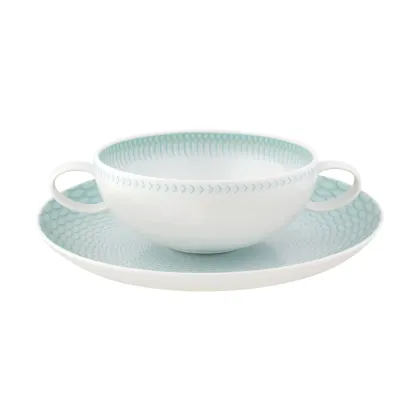 Zdjęcie Porcelanowa filiżanka ze spodkiem z kolekcji Venezia z bogatym rzeźbiarskim zdobieniem - Vista Alegre