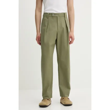 Zdjęcie A.P.C. spodnie bawełniane pantalon renato męskie kolor zielony w fasonie chinos COHFU.H08428