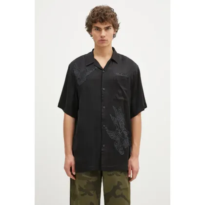 Zdjęcie Maharishi koszula Peace Dove Embroidered Shirt męska kolor czarny regular z kołnierzykiem klasycznym 5326.BLACK