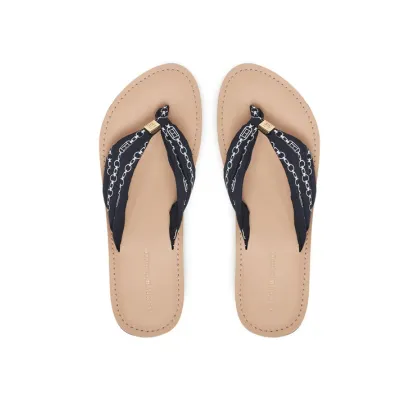 Zdjęcie Tommy Hilfiger Japonki Th Chain Print Elevated Sandal FW0FW08519 Granatowy