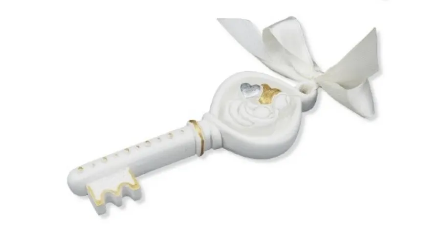 obrazek 1 Luksusowa rzeźba – klucz fortuny z białą wstążką