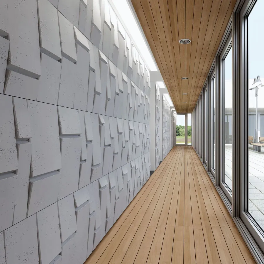 obrazek 1 60x60 cm VT - PB25 (B0 biały złamany) Tekt - panel dekor 3D beton architektoniczny B