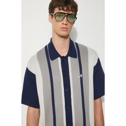 Zdjęcie Awake NY kardigan Knit Camp Collar męski kolor szary SP24-KN005