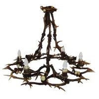 Picture Original lighting in the form of a chandelier made of goat antlers
