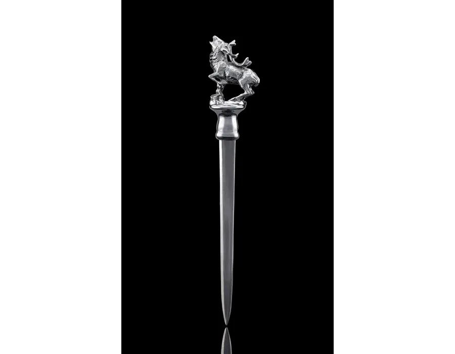 picture 9 Stylish letter opener made of pewter - deer