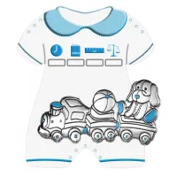 Zdjęcie Genialny Panel Śpioszki z obrazkiem Ciuchcia 18x17