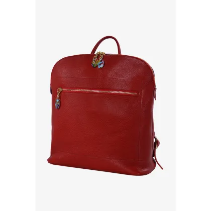 Zdjęcie Luksusowy czerwony plecak wykonany ze skóry - Terrida