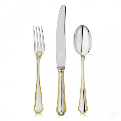 Zdjęcie Pięknie zdobiony 3-elementowy zestaw sztućców - Zaramella Argenti