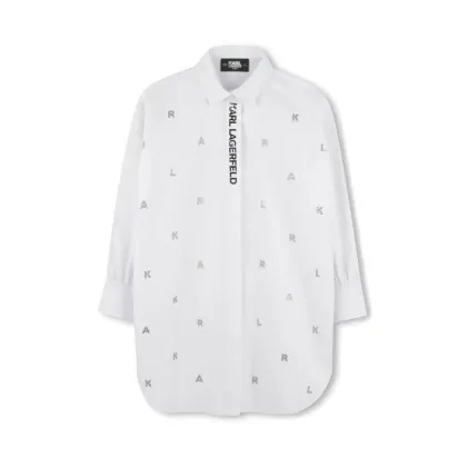 Zdjęcie Karl Lagerfeld Kids Sukienka koszulowa Z30463 D Biały Relaxed Fit